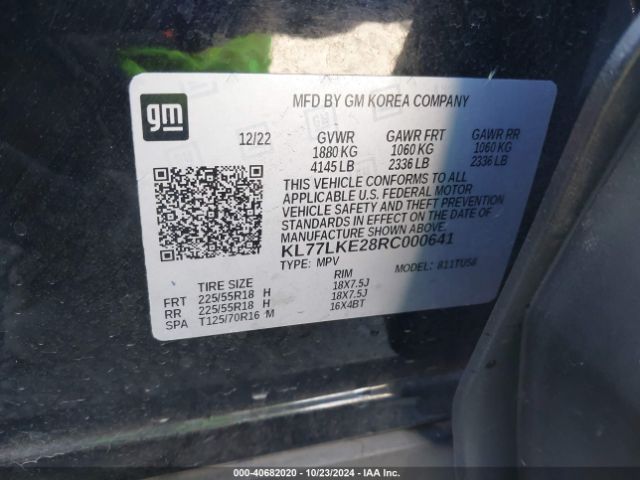 KL77LKE28RC000641 Chevrolet Trax Fwd Activ