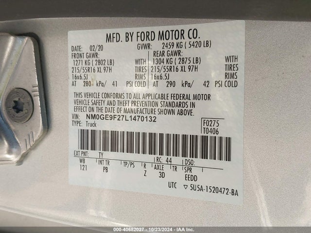 Ford Transit Connect Xlt Passenger 2020 NM0GE9F27L1470132 Image 9