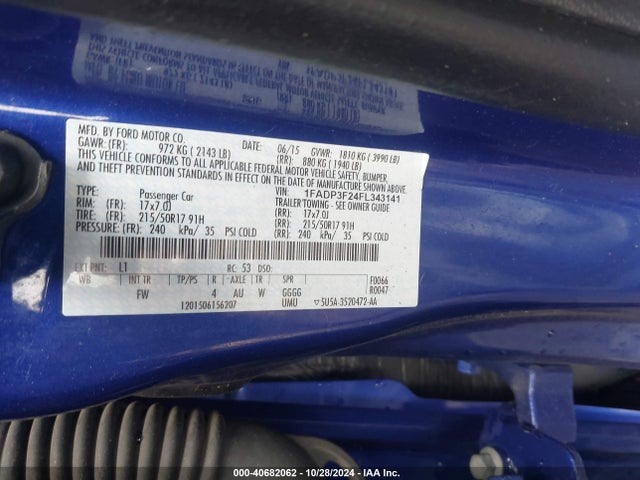 Ford FOCUS SE 2015 1FADP3F24FL343141 Image 9