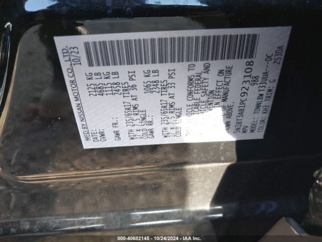 5N1BT3AB1PC923108 Nissan Rogue S Intelligent Awd