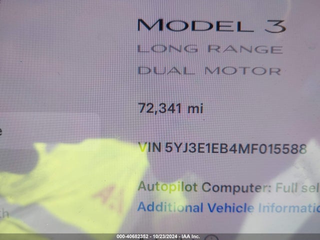 2021 TESLA MODEL 3 5YJ3E1EB4MF015588 Photo 6