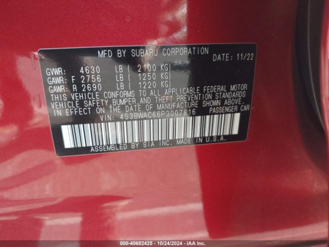 4S3BWAC66P3007816 Subaru Legacy Premium