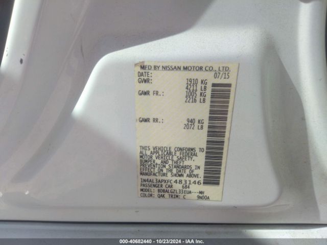 1N4AL3APXFC483146 Nissan Altima 2.5 S