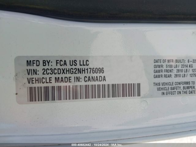 2C3CDXHG2NH176096 Dodge Charger Gt Rwd