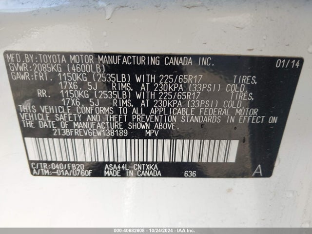 Toyota RAV4 LE 2014 2T3BFREV6EW138189 Image 9