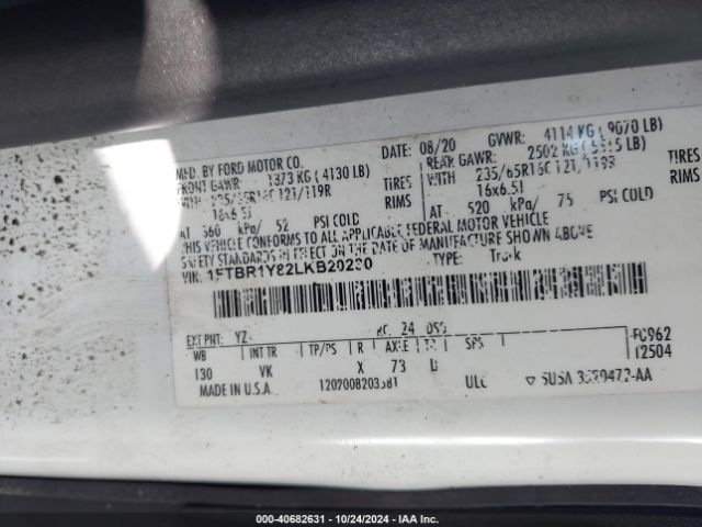 1FTBR1Y82LKB20230 Ford Transit-250