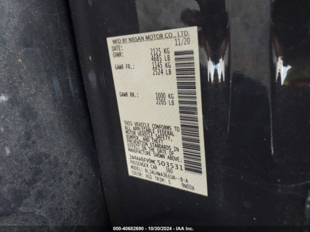 1N4AA6FV0MC503531 Nissan Maxima Platinum Xtronic Cvt