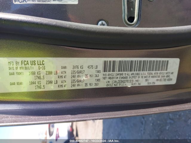 1C4NJDEBXGD791919 Jeep Compass Latitude