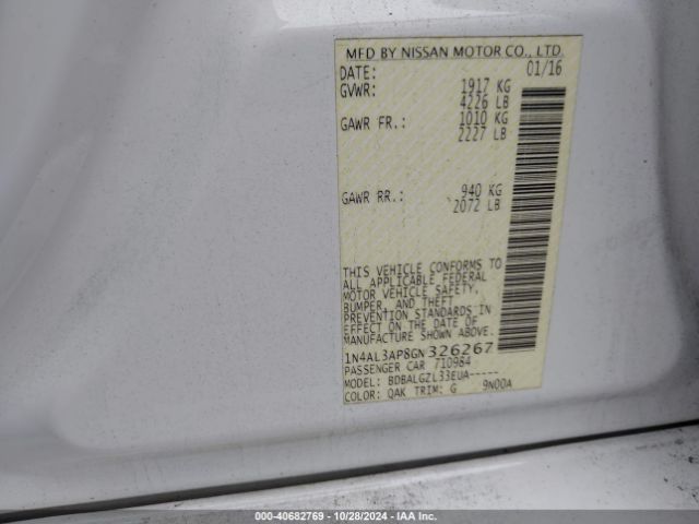 2016 NISSAN ALTIMA 1N4AL3AP8GN326267 Photo 8