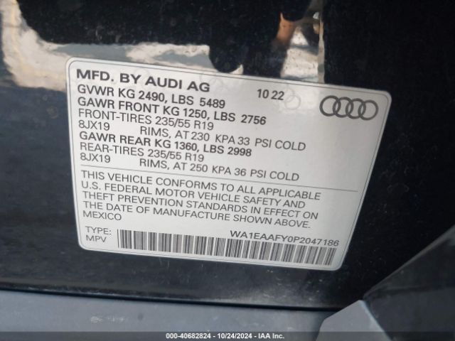 WA1EAAFY0P2047186 Audi Q5 Premium Plus 45 Tfsi S Line Quattro