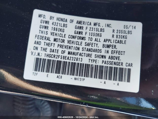 Honda Accord Sport 2014 1HGCR2F59EA232813 Image 9