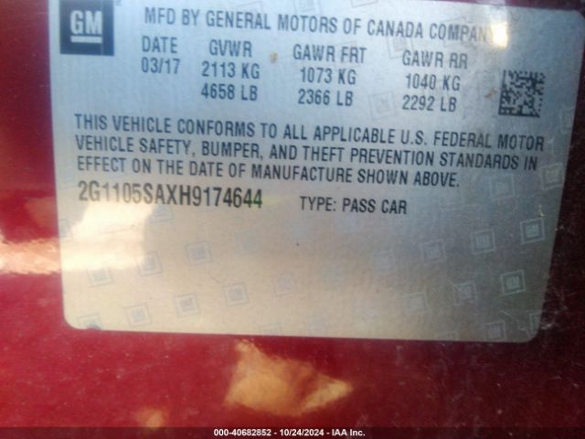 2G1105SAXH9174644 Chevrolet IMPALA 1LT
