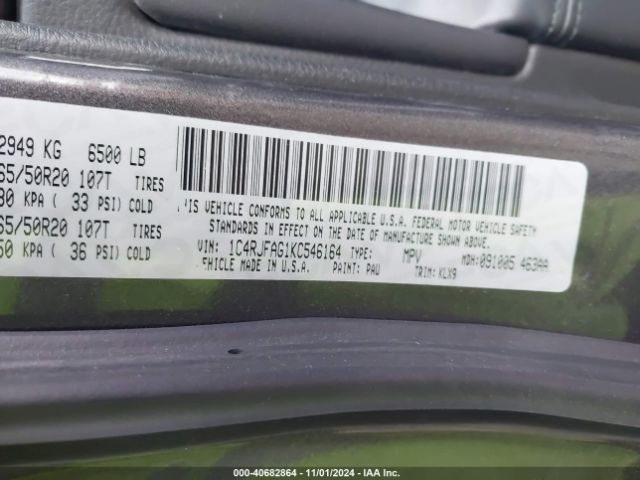 1C4RJFAG1KC546164 Jeep Grand Cherokee Altitude 4x4