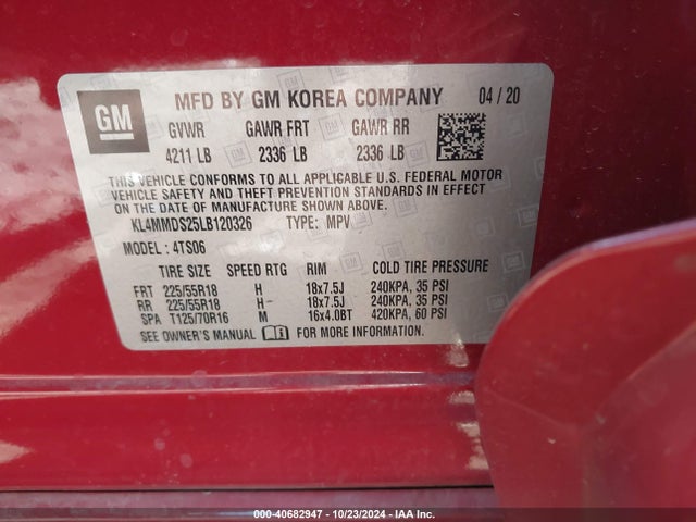 KL4MMDS25LB120326 Buick Encore Gx Fwd Select