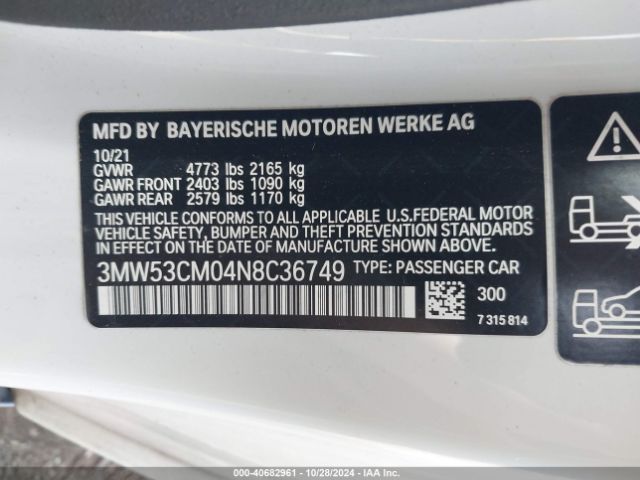 3MW53CM04N8C36749 BMW M240 I Xdrive