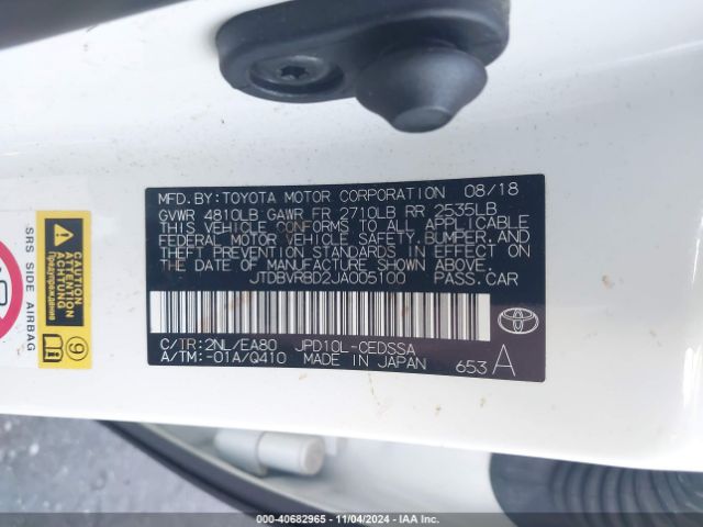 JTDBVRBD2JA005100 Toyota Mirai