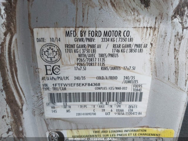 Ford F-150 Xlt 2014 1FTFW1EF5EKF84368 Image 9