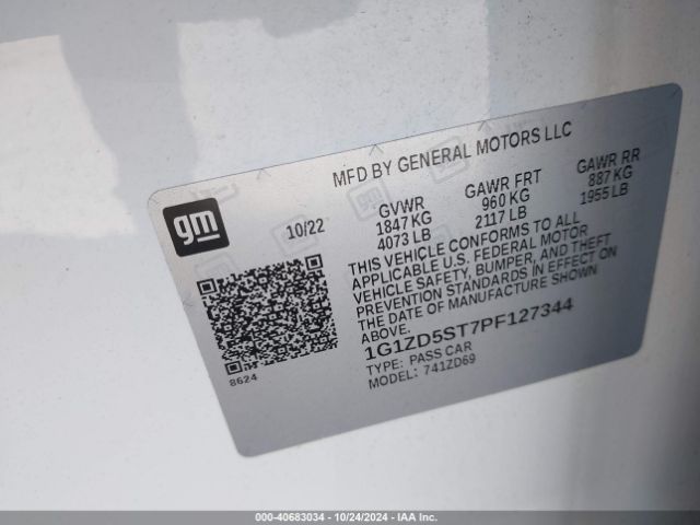 1G1ZD5ST7PF127344 Chevrolet Malibu Fwd 1lt