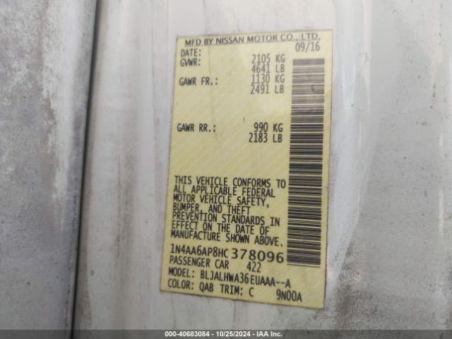 1N4AA6AP8HC378096 Nissan Maxima 3.5 Platinum