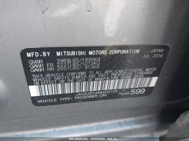 JA32U2FU0HU002126 Mitsubishi Lancer Es/le