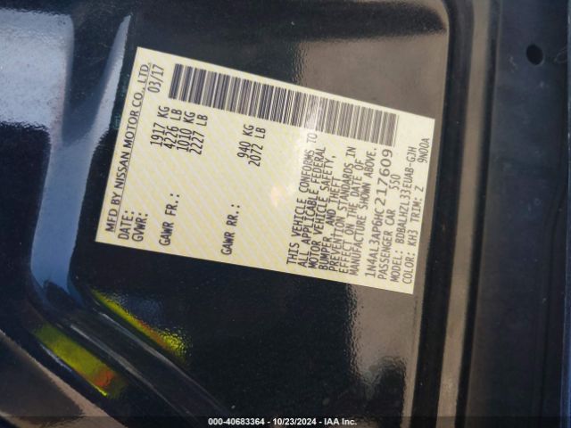 1N4AL3AP6HC217609 Nissan Altima 2.5 Sr