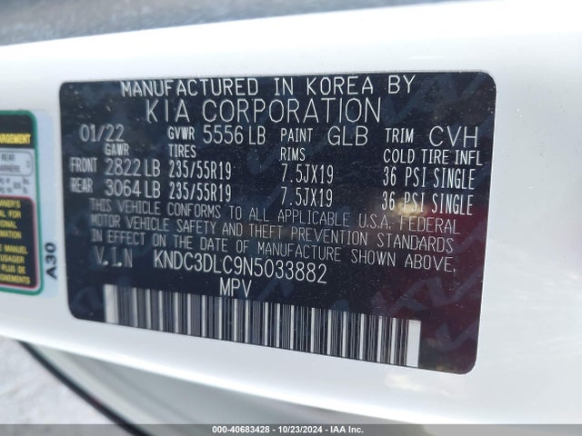 KIA Ev6 Wind 2022 KNDC3DLC9N5033882 Image 9