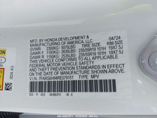 7FARS6H94RE079151 Honda Cr-v Hybrid Sport Touring
