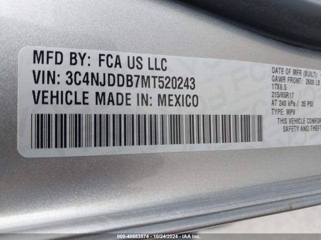 3C4NJDDB7MT520243 Jeep Compass Trailhawk 4x4