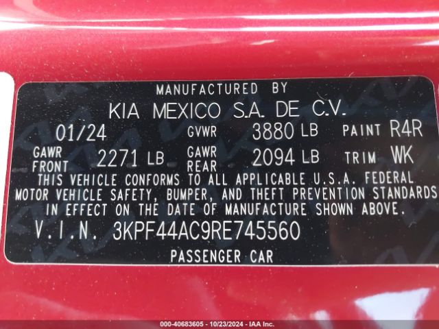 3KPF44AC9RE745560 KIA Forte Gt Manual