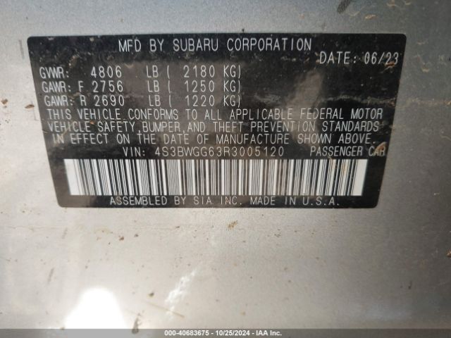 4S3BWGG63R3005120 Subaru Legacy Sport