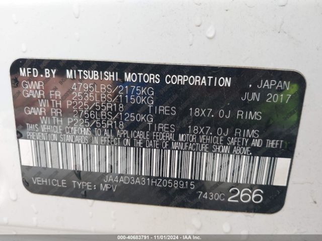 2017 MITSUBISHI OUTLANDER JA4AD3A31HZ058915 Photo 8
