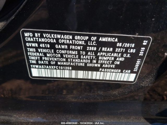 1VWAS7A3XFC101258 Volkswagen Passat 1.8t Limited Edition