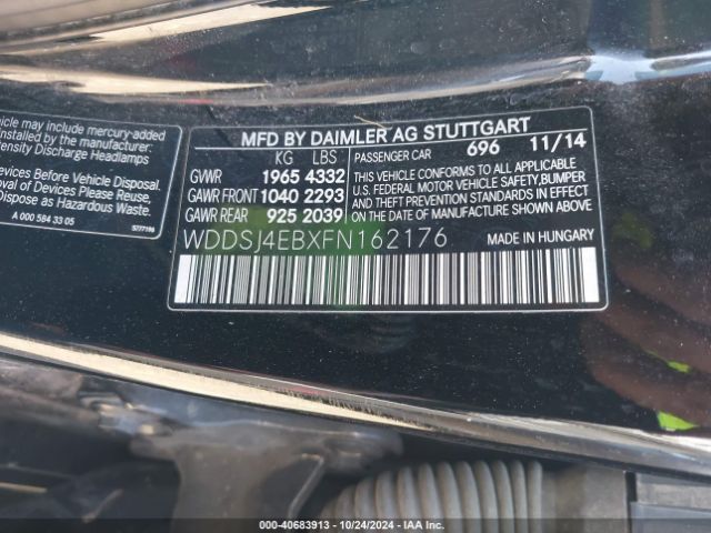 WDDSJ4EBXFN162176 Mercedes-Benz CLA 250