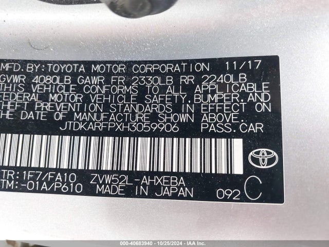 JTDKARFPXH3059906 Toyota Prius Prime Plus