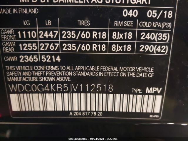 WDC0G4KB5JV112518 Mercedes-Benz Glc 300 4matic