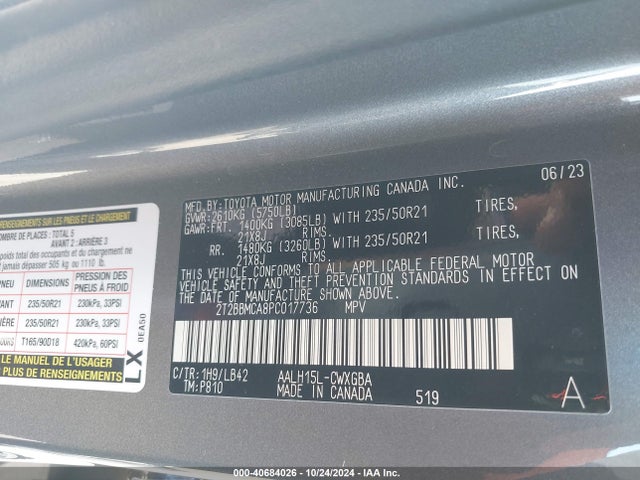 2T2BBMCA8PC017736 Lexus Rx 350h Premium Plus