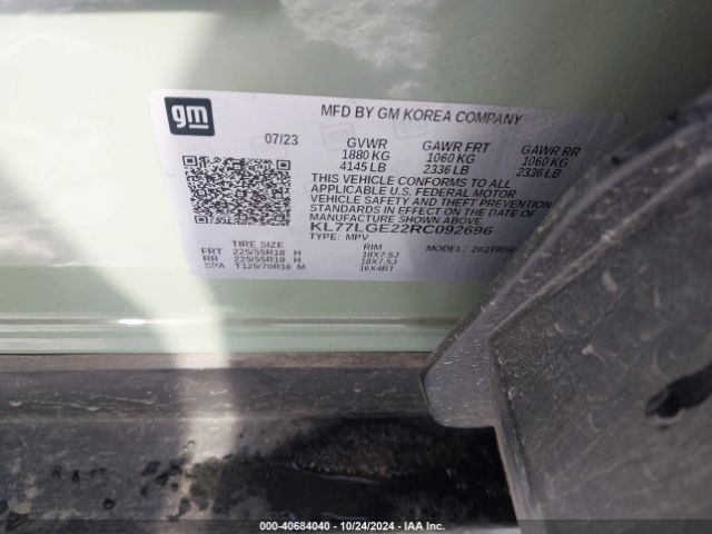KL77LGE22RC092696 Chevrolet Trax Fwd 1rs