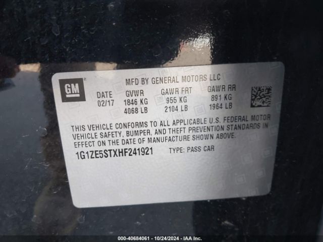 1G1ZE5STXHF241921 Chevrolet MALIBU 1LT