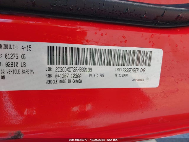 2C3CDXCT2FH832139 Dodge CHARGER R/T