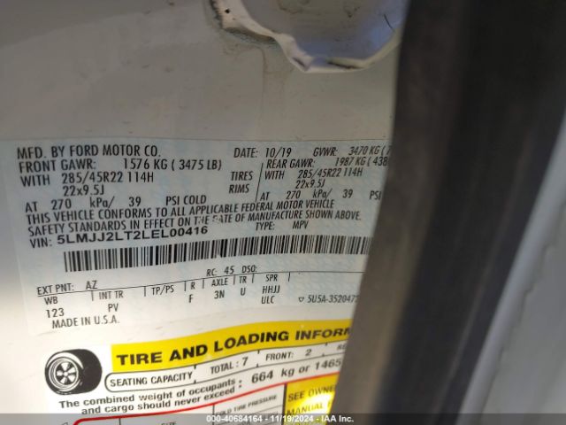 5LMJJ2LT2LEL00416 Lincoln Navigator Reserve