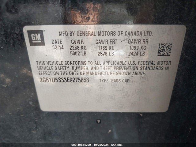 2014 CADILLAC XTS 2G61U5S33E9275858 Photo 8