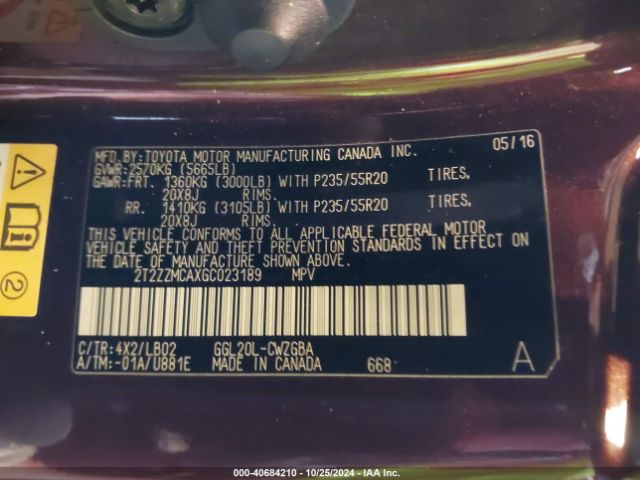 2T2ZZMCAXGC023189 Lexus RX 350