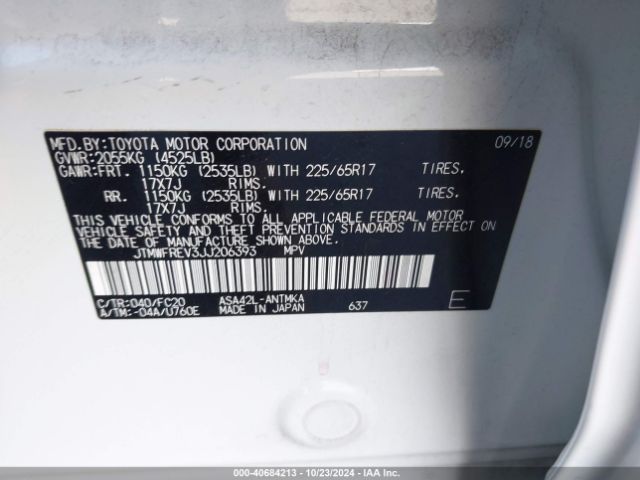 JTMWFREV3JJ206393 Toyota Rav4 Adventure/xle
