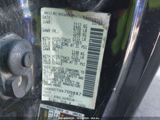 1N6BD0CT5EN709887 Nissan FRONTIER S