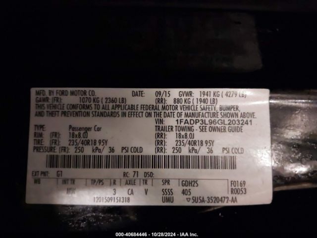 1FADP3L96GL203241 Ford FOCUS ST