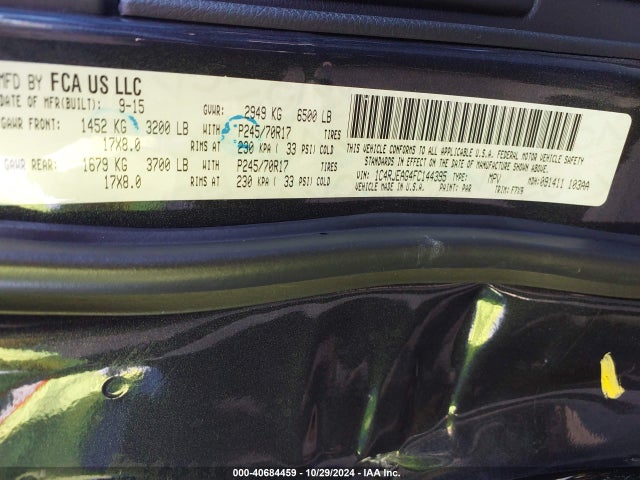 1C4RJEAG4FC144395 Jeep Grand Cherokee Laredo