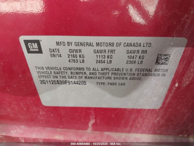 2G1125S39F9144205 Chevrolet Impala 2lt