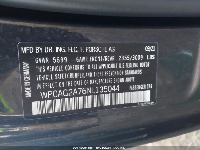 2022 PORSCHE PANAMERA WP0AG2A76NL135044 Photo 8