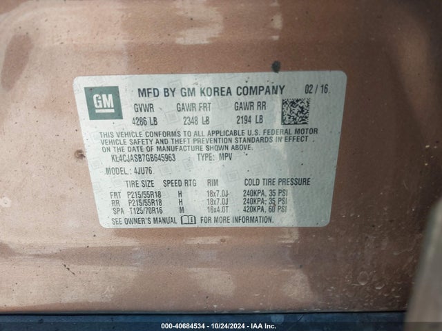 Buick Encore 2016 KL4CJASB7GB645963 Image 9