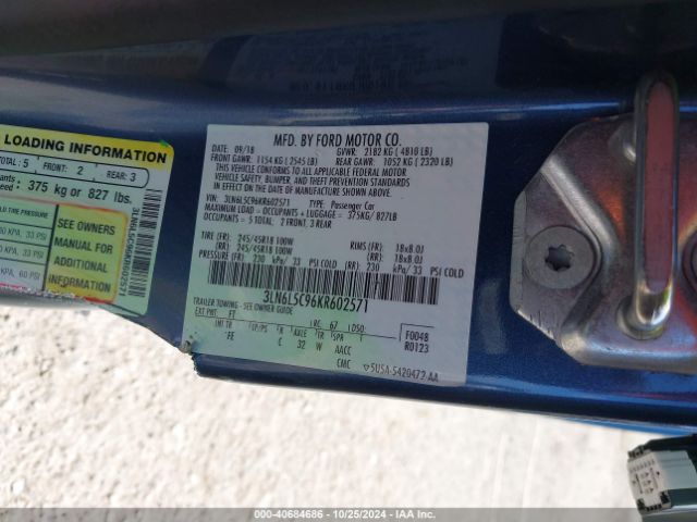 3LN6L5C96KR602571 Lincoln Mkz Reserve I